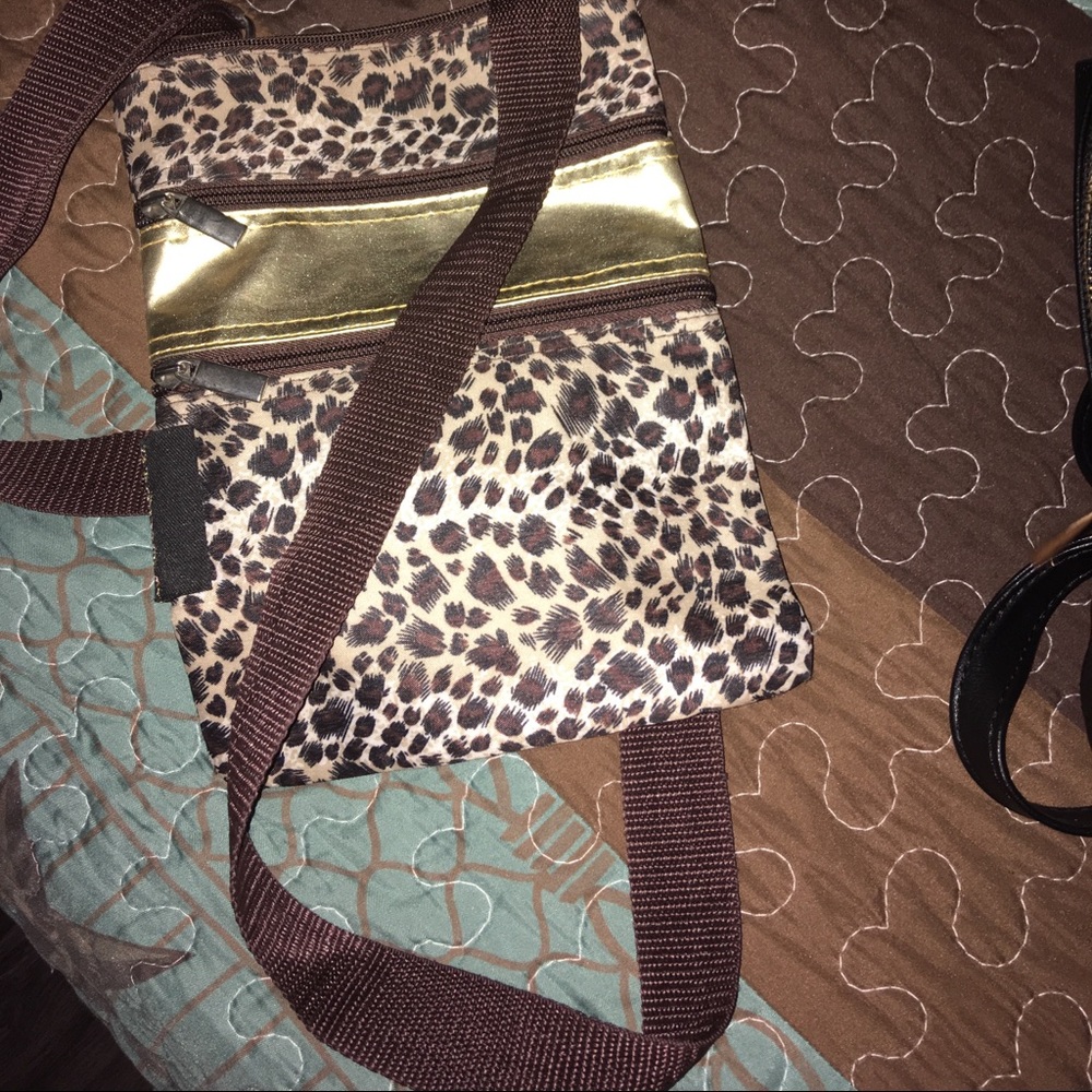 Brown/Gold leopard Crossbody